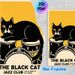Black Cat Jazz Club Painting Poster, Vintage Graphic Black Cat On Drums Poster, Retro Artistic Decor Ideal For Music Room, Living Room, Jazz Bar_maomaolike.com