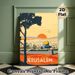Jerusalem Cityscape Painting Poster, Warm-toned Vintage Travel Style Poster, Captivating Sunset-over-city View With Iconic Domed Building, Ideal For_maomaolike.com