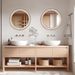 23.62 Inches Round Wall Mirror For Bathroom Vanity, Wooden Farmhouse Circle Mirrors For Bedroom, Entryway, Living Room, Kitchen, Whitewash Edge Decorative Mirror For Home, Office_maomaolike.com
