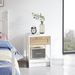 15.75" Rattan End Table With Drawer, Modern Nightstand, Side Table For Living Room, Bedroom_maomaolike.com