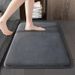 Water Absorbent Dirt Resistant Anti-Slip Mat Solid Color Coral Fleece Foot Mat Bathroom Floor Mat Bathroom Door Mat Home Decor Deko Arredamento_maomaolike.com