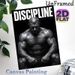 Discipline Motivational Fitness Painting Poster, Monochrome Realistic Muscular Figure Poster, Inspiring Design To Boost Workout Motivation, Ideal For_maomaolike.com