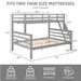 Twin Over Full Bunk Bed With Thick Posts,Wooden Bunk Bed With High Guardrail And Ladder For Kids, Teens, Dorm Rooms, And Guest Rooms,No Box Spring Needed,Grey_maomaolike.com