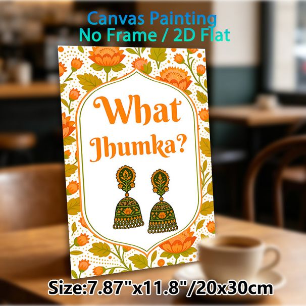 Jhumka Themed Painting Poster, Vibrant Ethnic Floral Patterned Poster, Cultural Decorative Artwork With Traditional Earring Graphic, Suitable For_maomaolike.com