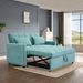 55.2" Velvet Two Seater Pull Out Sofa Bed, Adjustable Backrest With Two Side Pockets, 3 In 1 Convertible Living Room Sleeper Sofa Bed_maomaolike.com