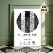 St. James' Park Map Painting Poster, Sleek Black & White Stadium Area Map Poster, Featuring Detailed Venue Specs, Perfect Wall Decor For Living Room_maomaolike.com