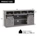 TV Stand Sliding Barn Door Modern&Farmhouse Wood Entertainment Center, Storage Cabinet Table Living Room With Adjustable Shelves For TVs Up To 65",Grey_maomaolike.com