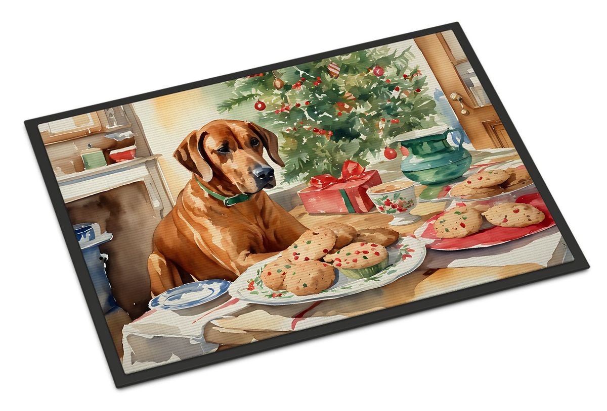 Rhodesian Ridgeback Christmas Cookies Doormat Front Door Mat Indoor Outdoor Rugs For Entryway, Non Slip Washable Low Pile, 24H X 36W_maomaolike.com