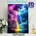 Rainbow Lightning Storm Painting Poster, Vibrant Dreamy Thunderstorm Over Ocean Scene Poster, Eye-catching Atmospheric Decor For Living Room, Bedroom_maomaolike.com