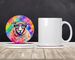 Hippie Animal Sheep Large Sandstone Coasters Pack Of 4 Absorbent Round Coasters Decor Gifts For Men Or Women, 4 In, Multicolor_maomaolike.com