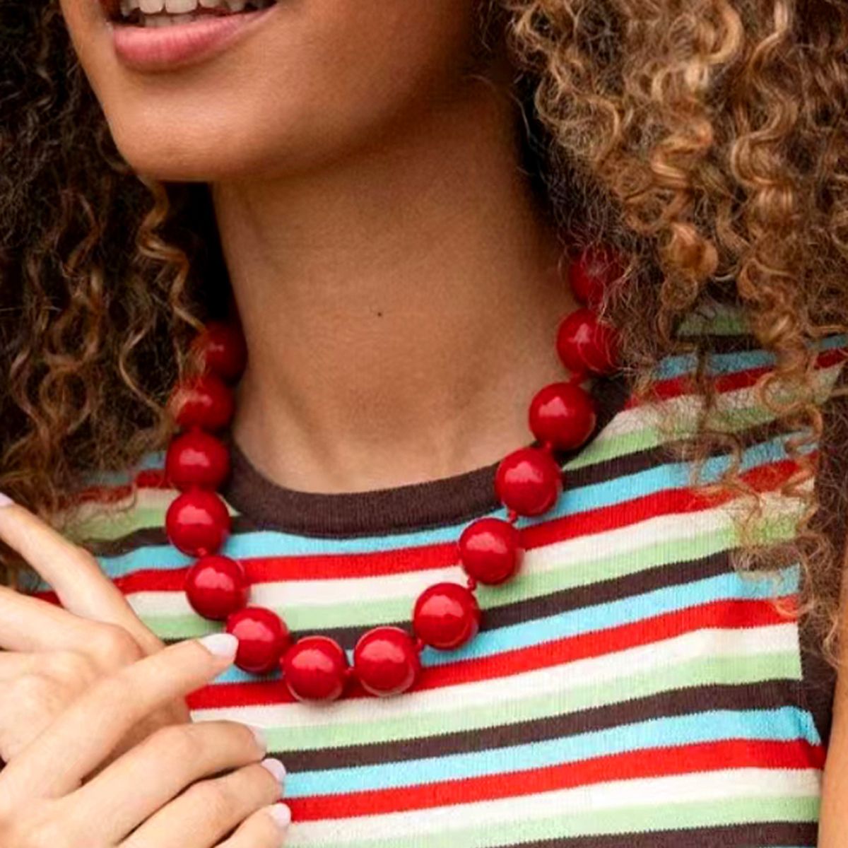 Docona Bohemia Bead Round Colourfulne Neckalce For Women Fahion Banquet Adjutable Geometric Holiday Jewelry Party_maomaolike.com