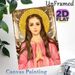 Saint Philomena Painting Poster, Exquisite Realistic Religious Art Poster, Serene Praying Figure With Golden Halo & Floating Feathers, Ideal For_maomaolike.com