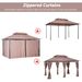 Gazebo 10x13 Khaki With Curtains Vented Roof And Steel Frame For Outdoor Use_maomaolike.com