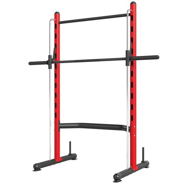 Squat Rack With Pull Up Bar And Barbell Bar Adjustable Bench Press Multi-Function Weight Lifting Half Rack, Red_maomaolike.com