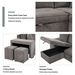104.5" Pull Out Sleeper Sofa Reversible L-Shape 3 Seat Sectional Couch With Storage Chaise And 2 Stools For Living Room Furniture Set_maomaolike.com