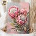 Protea Flower Painting Poster, Vibrant Textured Floral Poster, Elegant Botanical Artwork Featuring Pink Protea Blooms, Ideal For Living Room And_maomaolike.com