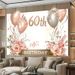 Rose Golden 60th Birthday Party Banner - 2D Flat Polyester Backdrop With Balloons, Roses, Confetti, Wall Hanging Photo Props, Party Decor_maomaolike.com