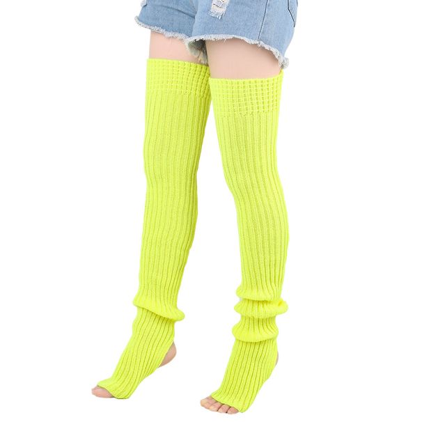 Unisex Lengthened 80CM woolen leg warmers Women's pile socks knitted woolen leg warmers ballet yoga foot warmers_maomaolike.com