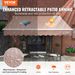 VEVOR Manual Retractable Awning, 12 X 10 Ft Outdoor Patio Awning Retractable Sun Shade, Water-Resistant Polyester Patio Door Window Awning Sunshade Shelter With Crank Handle For Backyard, Balcony_maomaolike.com