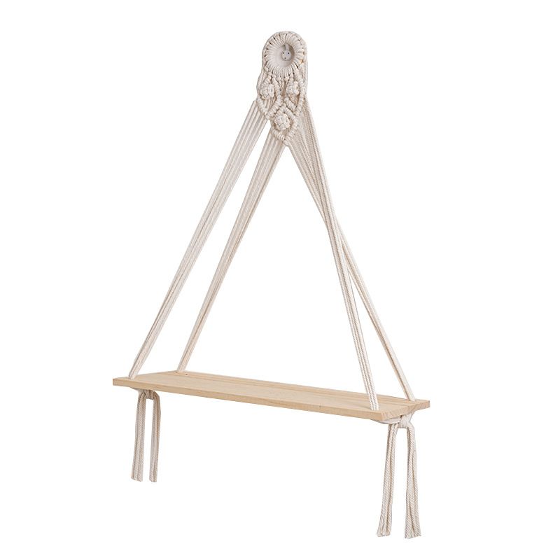 Minimalist DIY Bohemian Cotton Rope Woven Tapestry Storage Rack European Style Home Living Room Homestay Hanging Decoration_maomaolike.com