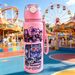 Anime Girl Pattern Water Bottle, 3D Printed Design, High-end Look, Lightweight Leakproof With Portable Lanyard, Large_maomaolike.com