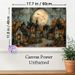Halloween Village Painting Poster, Vintage Watercolor Spooky Moonlit Village Scene Poster, Atmospheric Seasonal Decor Ideal For Home, Living Room And_maomaolike.com
