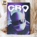 Cyber Racing Helmet Painting Poster, Vibrant Cyberpunk-style Gradient Purple-blue Helmet With "CRO" Text Poster, Stylish Futuristic Decor For Game_maomaolike.com