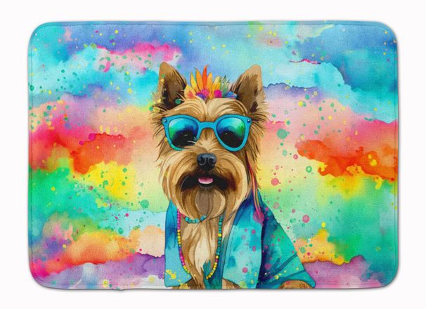 Cairn Terrier Hippie Dawg Memory Foam Kitchen Mat Machine Washable Anti-Fatigue Mat Cushion Comfort Bath Mat Or Kitchen Rug_maomaolike.com