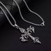 1PCS Retro Flame Cross Pendant Necklace Men's And Women's Long Chain Punk Gothic Fashion Accessories_maomaolike.com