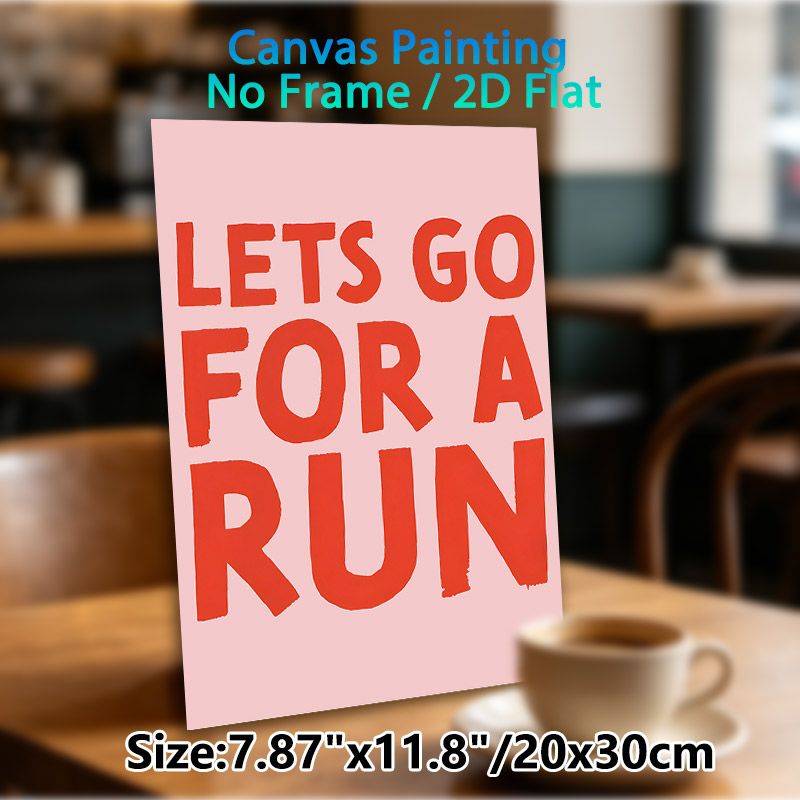 Running Motivational Painting Poster, Bold Red Typographic Poster, Inspiring Running Quote Decor Ideal For Gym, Home Workout Area And Hallway_maomaolike.com