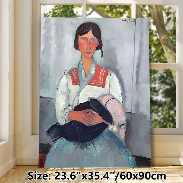 Portrait Of A Woman Painting Poster, Expressive Vintage Figurative Art Poster, Unique Artistic Portrait With Soft Muted Tones, Ideal For Living Room_maomaolike.com