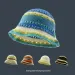 Hot Sale 2024 Women Fashion Crochet Bucket Hat Handmade Knit Cute Striped Beanie Designer_maomaolike.com