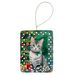 American Shorthair Cat By The Christmas Tree Porcelain Ornament Christmas Tree Hanging Decorations For Home Christmas Holiday, Rectangle, Gift, Multicolor_maomaolike.com
