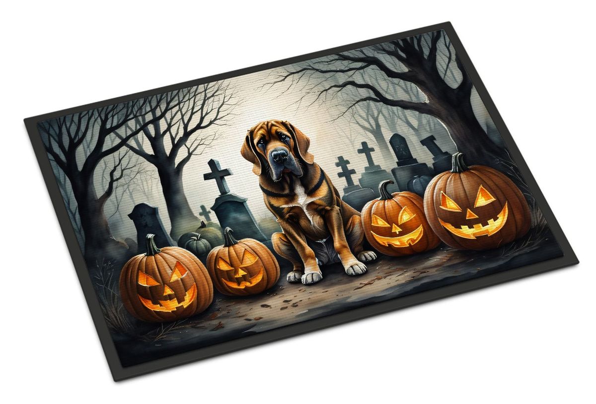 Bloodhound Spooky Halloween Doormat Front Door Mat Indoor Outdoor Rugs For Entryway, Non Slip Washable Low Pile, 24H X 36W_maomaolike.com