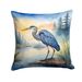 Blue Heron Emerging As The Day Fades Throw Pillow Machine Washable, Indoor Outdoor Decorative Pillow For Couch, Bed Or Patio, 18Hx18W_maomaolike.com
