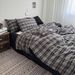 Wholesale INS Japanese Simple Plaid Pure Jacquard Four-Piece Nordic Style Full Yarn-Dyed Washed Cotton 4-Piece Set_maomaolike.com
