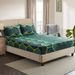 Green Honeycomb Geometric Cover Polyester Skin Friendly Bed Mattress Protector Fitted Sheet_maomaolike.com