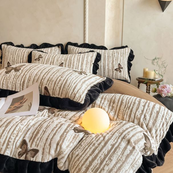 New Amber Series Retro Hepburn Light French High Weight Milk Velvet Full Matte Three-Dimensional Set Four-Piece Wholesale_maomaolike.com