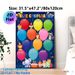 Spanish Birthday Calendar Painting Poster, Vibrant Cute Animal & Colorful Balloon Scene Poster, Festive Design To Track Monthly Birthdays, Suitable_maomaolike.com