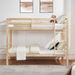 Twin Over Twin Bunk Bed With Thick Posts,Wooden Bunk Bed With High Guardrail And Ladder For Kids, Teens, Dorm Rooms, And Guest Rooms,No Box Spring Needed,Natural_maomaolike.com