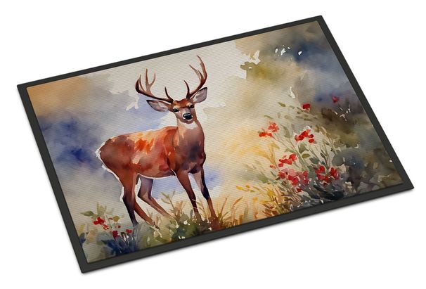 Deer Doormat Front Door Mat Indoor Outdoor Rugs For Entryway, Non Slip Washable Low Pile, 24H X 36W_maomaolike.com