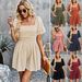 Women's Clothing Solid Color Jumpsuit Collar Jumpsuit Shorts_maomaolike.com