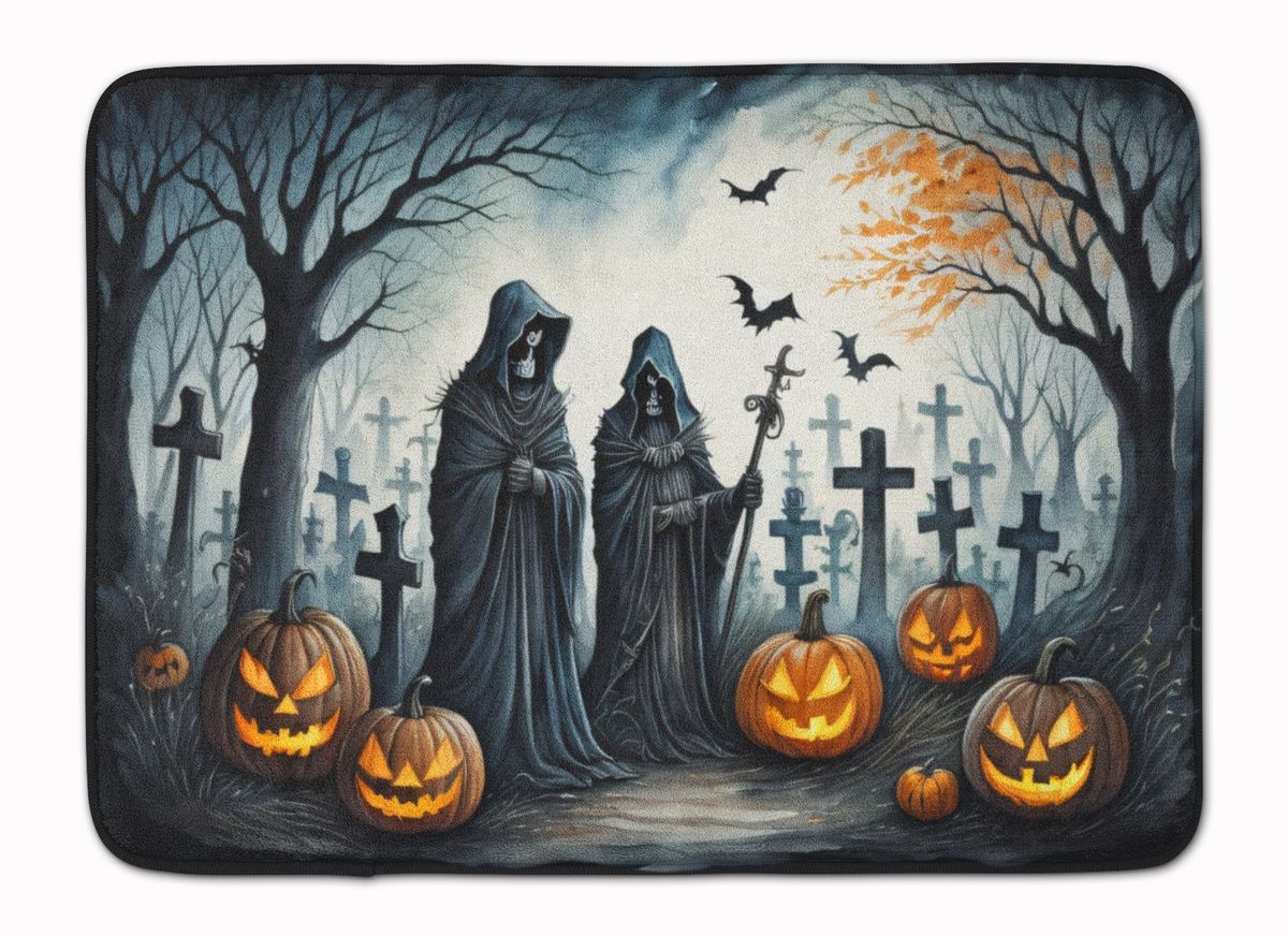 The Grim Reaper Spooky Halloween Memory Foam Kitchen Mat Machine Washable Anti-Fatigue Mat Cushion Comfort Bath Mat Or Kitchen Rug_maomaolike.com