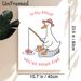 Fishing Duck Themed Painting Poster, Cute Whimsical Cartoon Poster, With Uplifting "Slow Down You're Doing Fine" Message, Ideal For Bedroom, Living_maomaolike.com