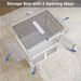 384QT 3-Pack Transparent Stackable Storage Bins With 5 Doors To Open With Wheels, Folding Plastic Craft Containers Large Closet Organizers Box For Bedrooms Living Rooms Study Kids' Toys, White_maomaolike.com
