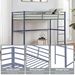 Metal Loft Bed Full Size, Loft Bed Frame With Safety Guard Rails & Flat Ladder, Twin Loft Bed For Kids Teens Adults, Gray_maomaolike.com