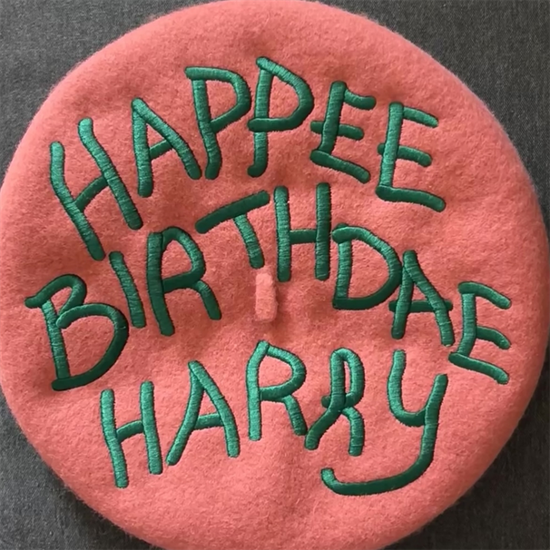 Hot Sale Japanee Sweet Beret Embroidery Happy Birthday Hat for Women Pink Senior Wool Hat Temperament Painter Cap Preent_maomaolike.com