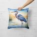 Blue Heron Emerging As The Day Fades Throw Pillow Machine Washable, Indoor Outdoor Decorative Pillow For Couch, Bed Or Patio, 18Hx18W_maomaolike.com