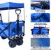 Collapsible Wagon Heavy Duty Folding Wagon Cart With Removable Canopy, 4" Wide Large All Terrain Wheels, Brake, Adjustable Handles,Cooler Bag Utility Carts For Outdoor Garden Beach_maomaolike.com