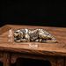 Vintage Hollow Tiger Bronze Figurine Statue, Compact Tea Pet Ornament For Study Desk And Household Interior Decoration
_maomaolike.com
